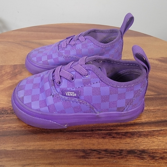 VANS Lo Pro Purple Checkered Canvas Lace Up Low Top Skate Shoes Kids Size 5 - Picture 9 of 15